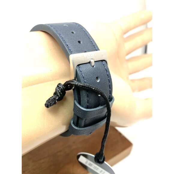 Versus by Versace Mens Watch VSP1P1121 Quartz Blue Gray Dial Silver Leather 42mm - Picture 10 of 14